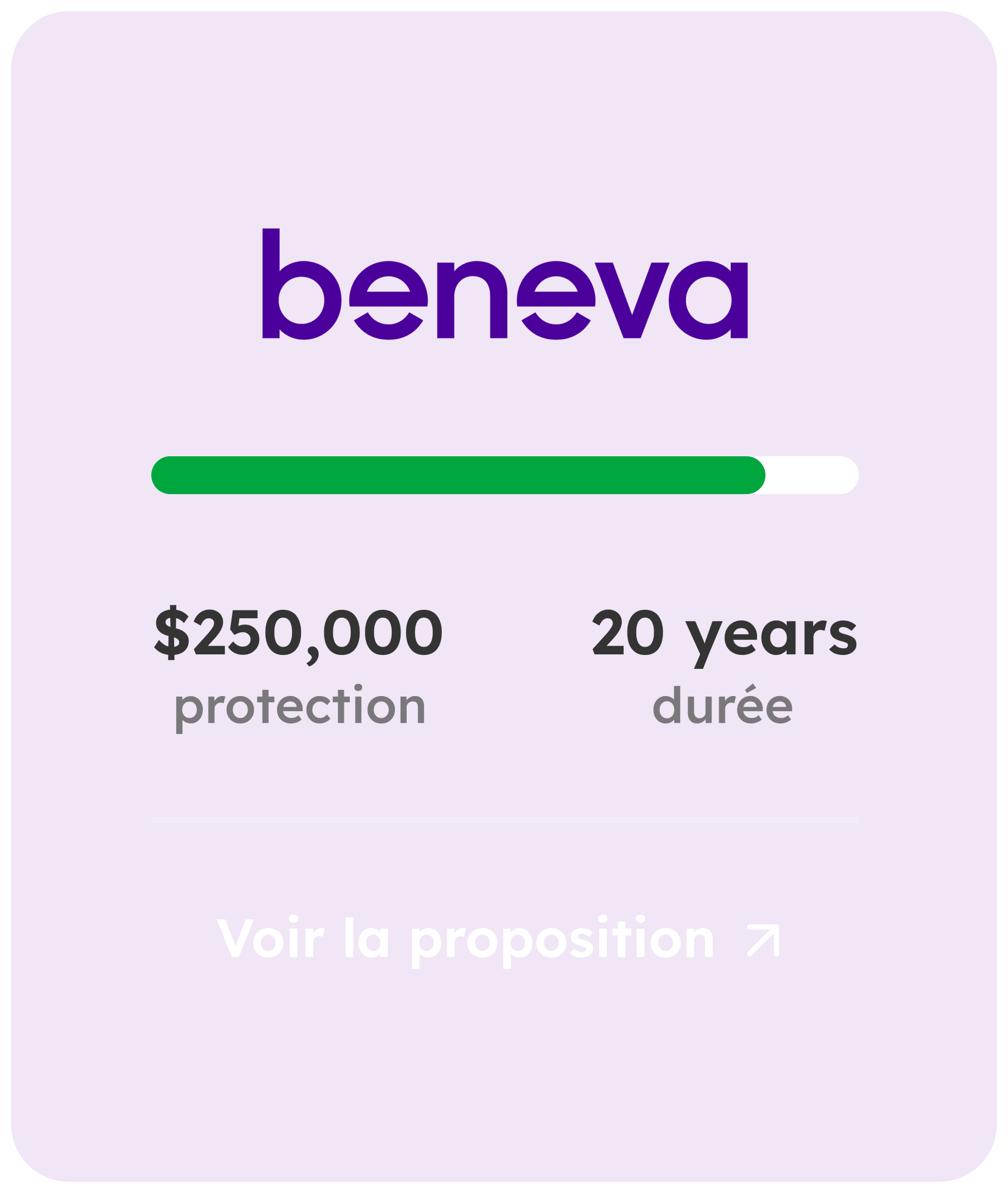 Beneva quote card