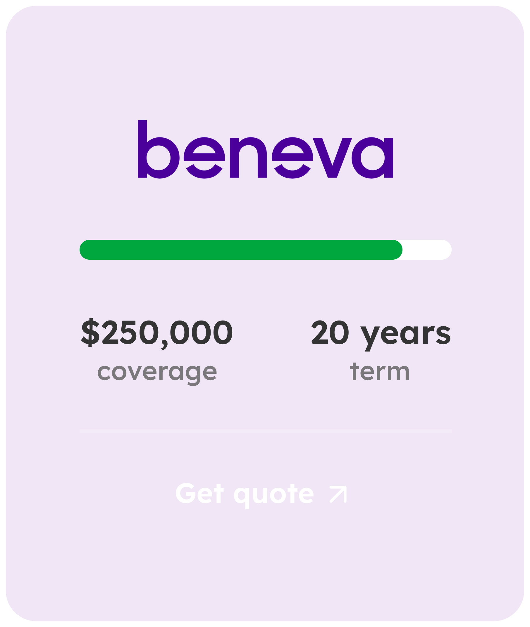 Beneva quote card