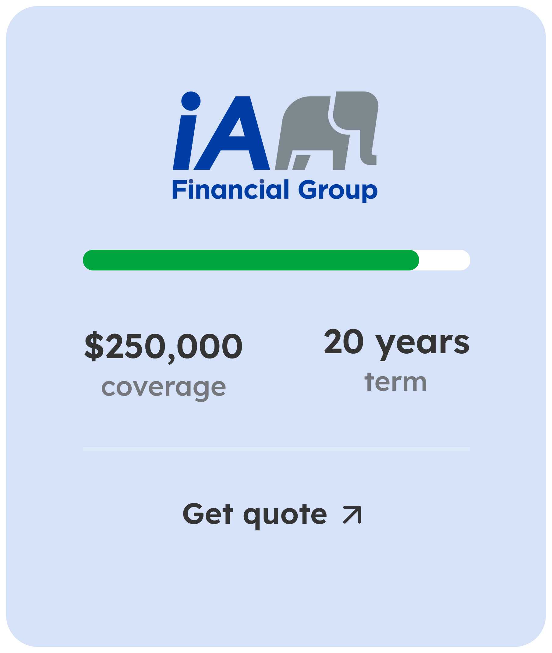 IA Financial Group quote card