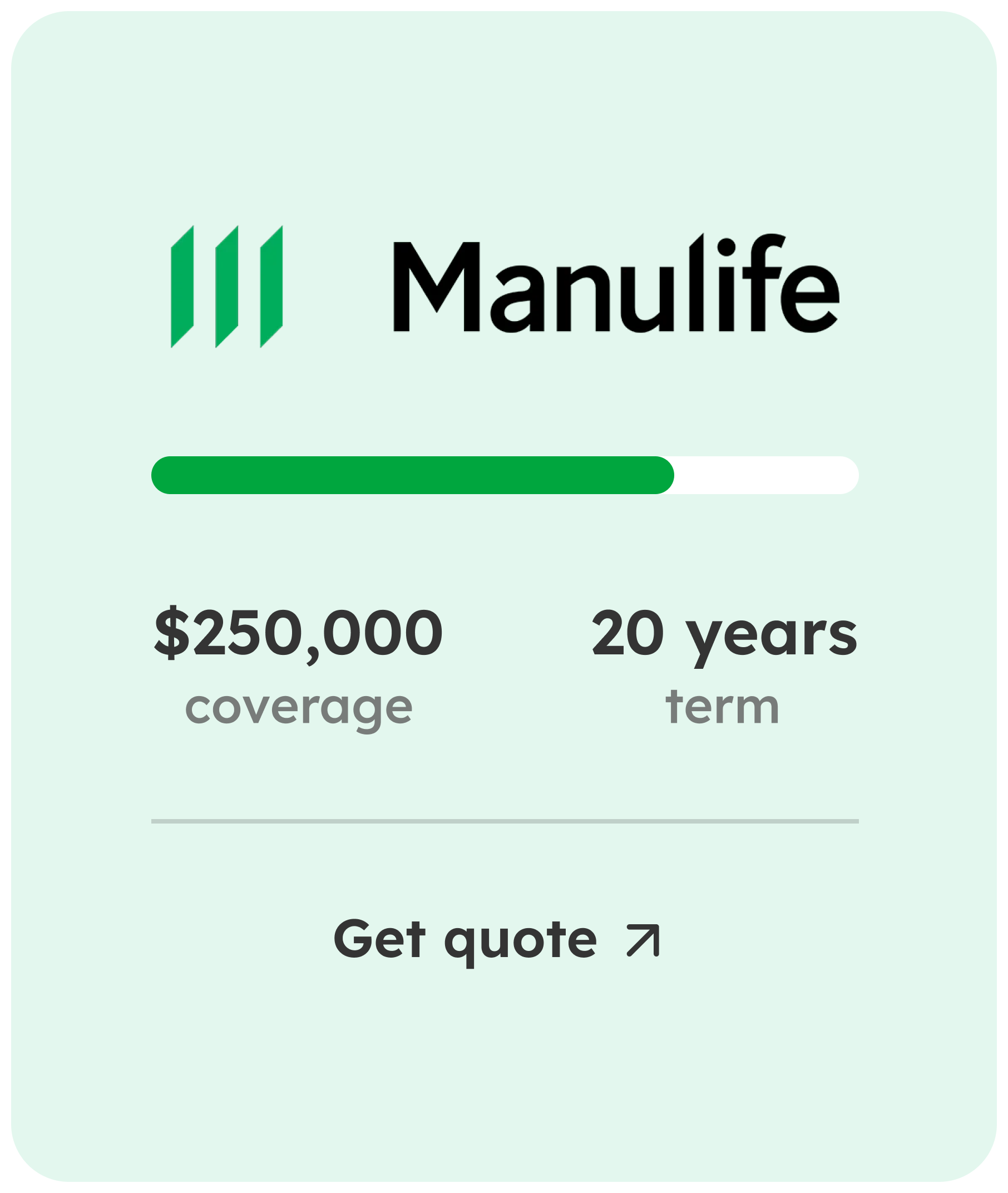 Manulife quote card